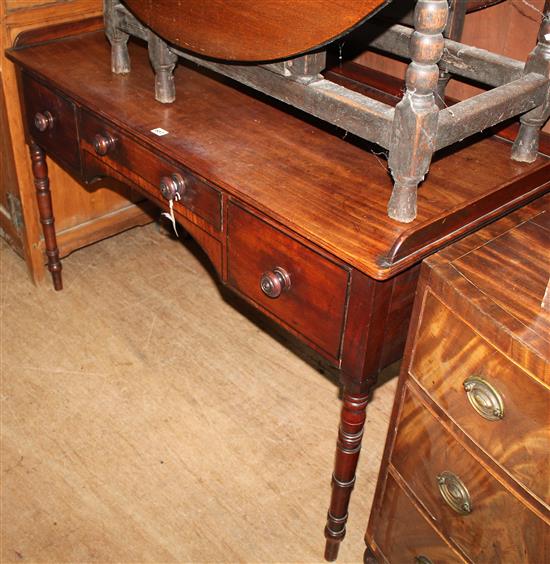 A Victorian mahogany side table, W.4ft 3in.
